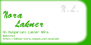 nora lakner business card